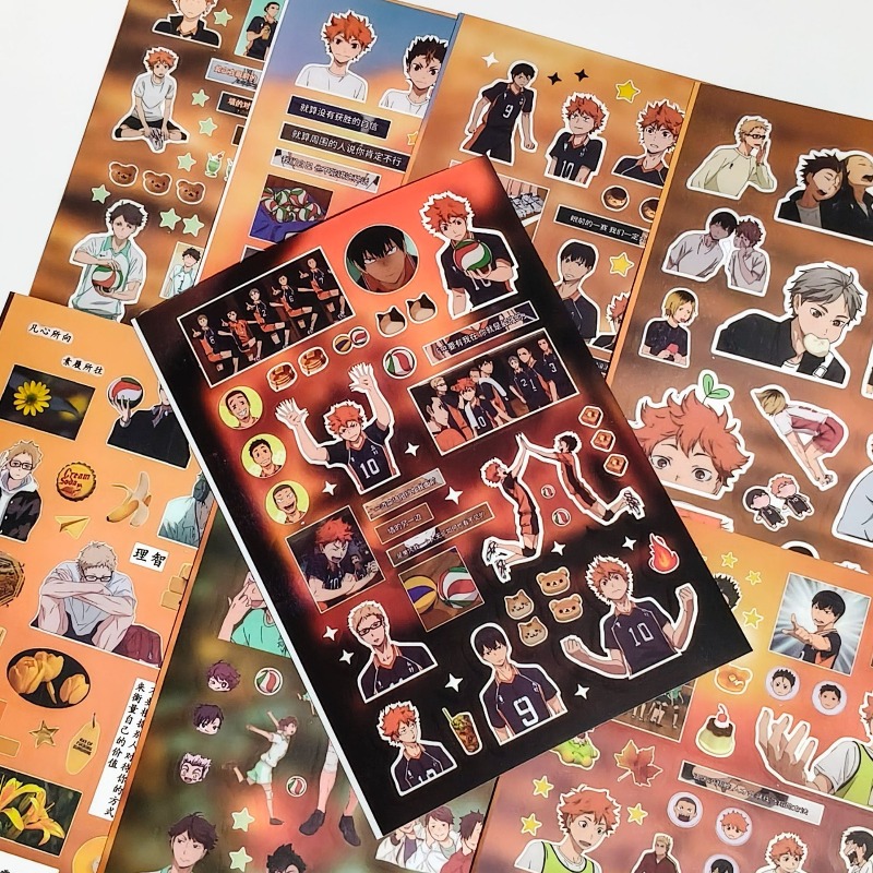 Laptop Accessories Kit - Set di 8 Adesivi Anime Haikyuu,