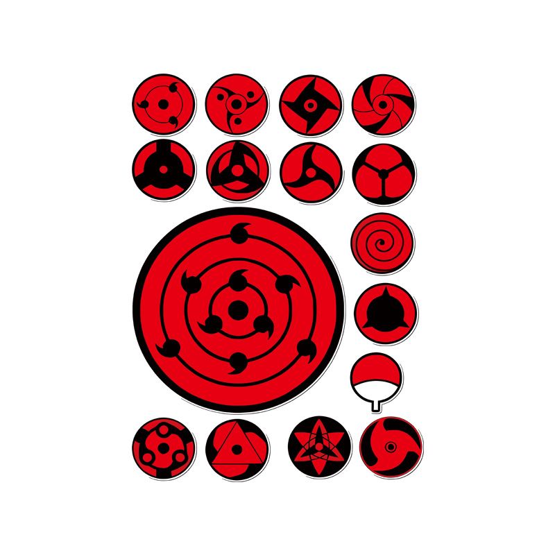 Laptop Accessories Kit - Set di Adesivi Fustellati Occhio Sharingan,