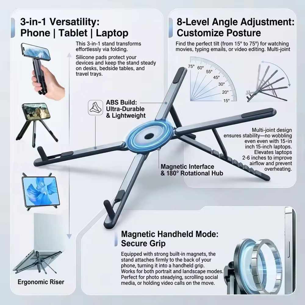 Laptop Extra Accessories - Supporto Magnetico Portatile per Telefono e